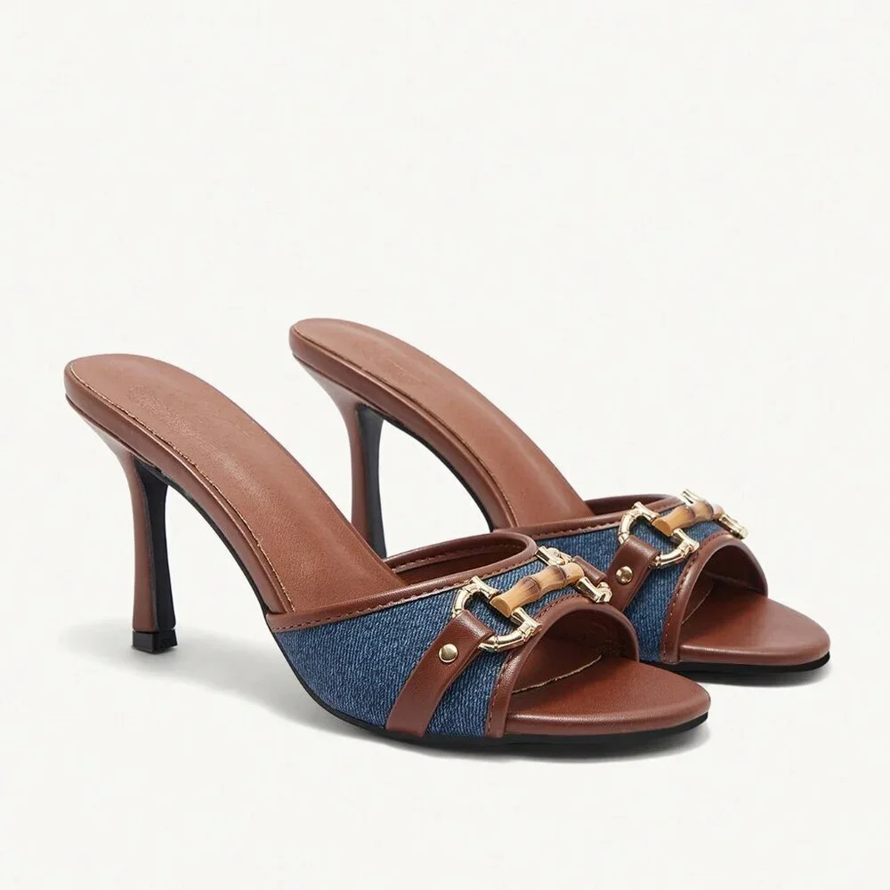 Multicolor Elegant Women's Casual Metallic High Heel Sandals